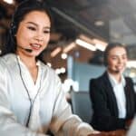 Team,Of,Successful,Call,Center,Employees,With,Headsets,Sitting,With