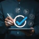 Businessman,Working,With,Guarantee,Check,Mark,For,Business,Automation,Process,