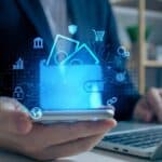 Businessman,Hand,Using,Mobile,Phone,To,Connect,Digital,Wallet.,Mobile