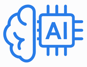 AI and brain icon representing advanced technology solutions from CNiC Solutions.