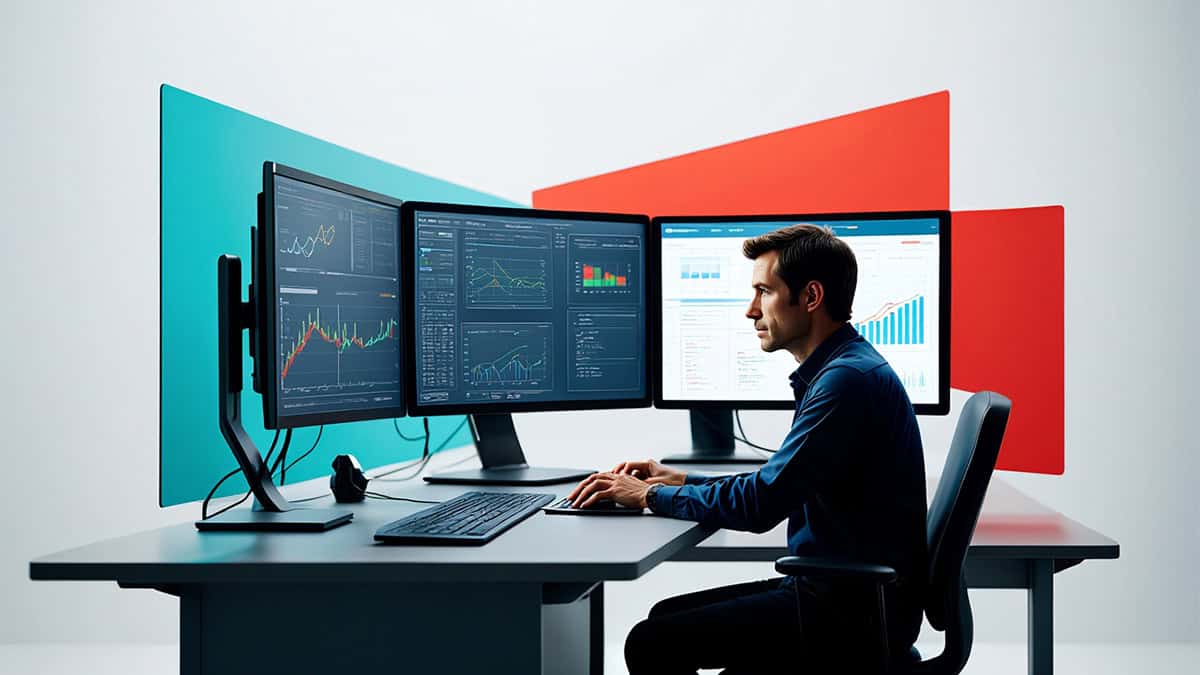 Real-time data analysis on multiple screens at IT services company CNiC Solutions.