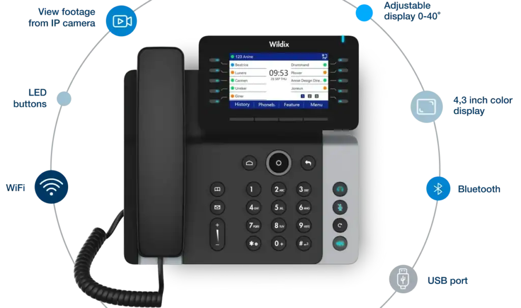 Reliable VoIP phone with touchscreen interface for seamless business communication.
