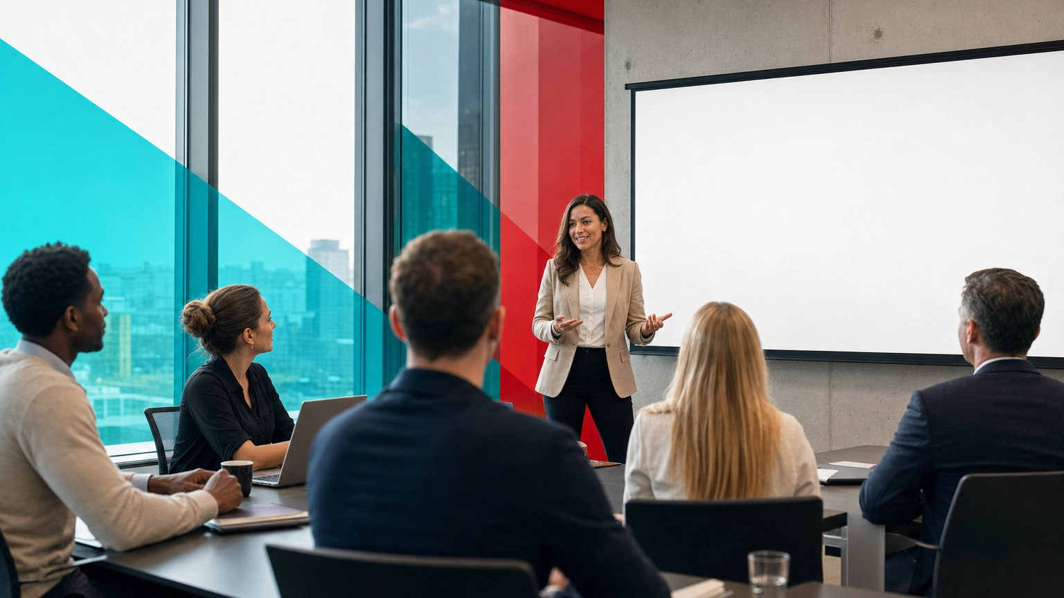 Business team in a conference room during an employee security awareness training session