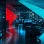 Financial institution operations room at night representing cybersecurity risk in financial services in 2026