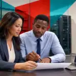 IT professionals collaborating on network solutions in Houston, TX for managed IT services and cybersecurity.