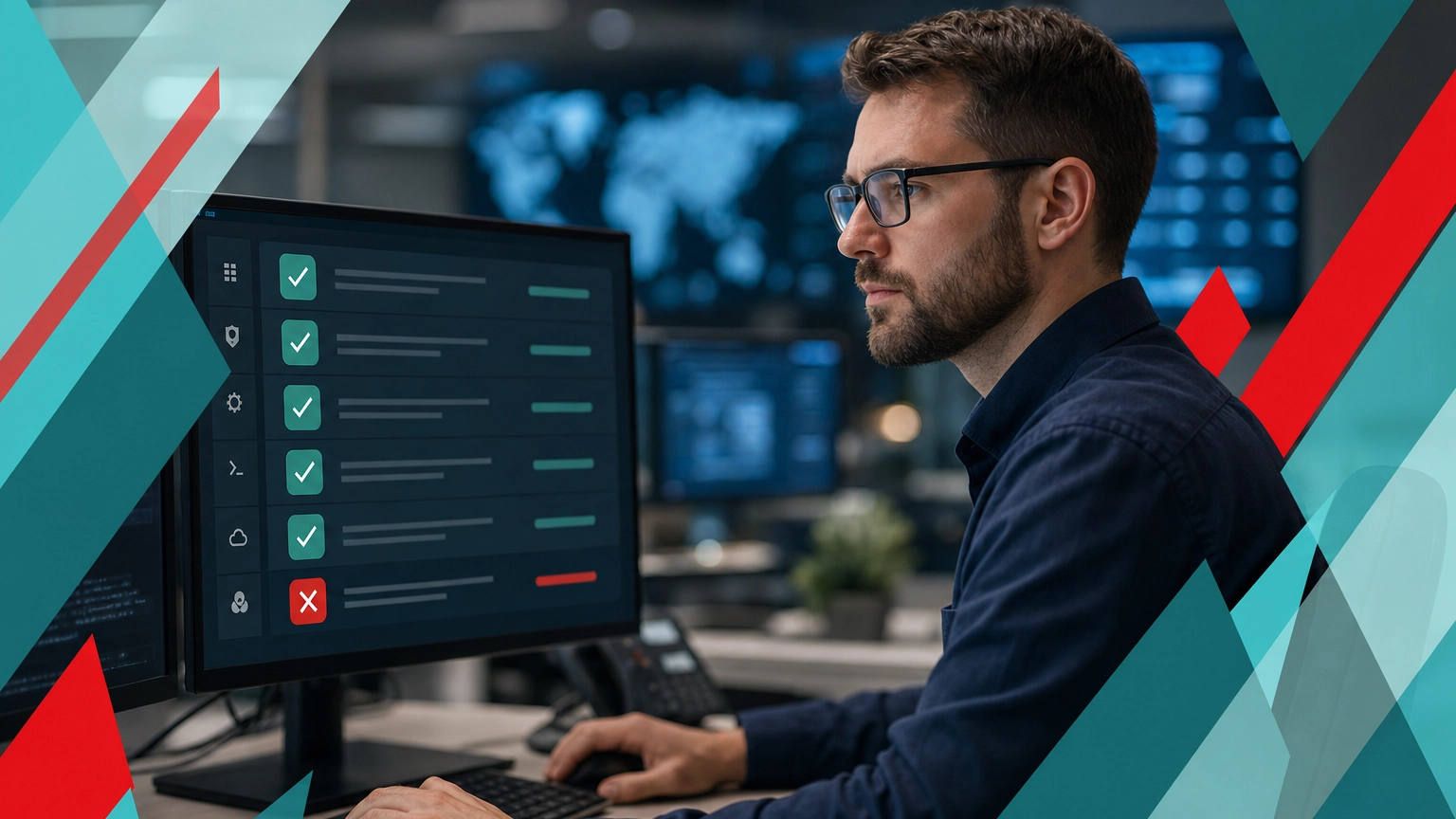 IT security professional reviewing an application allowlist on a business workstation