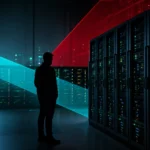 Dark corporate server room at night representing the 2026 malware threat landscape