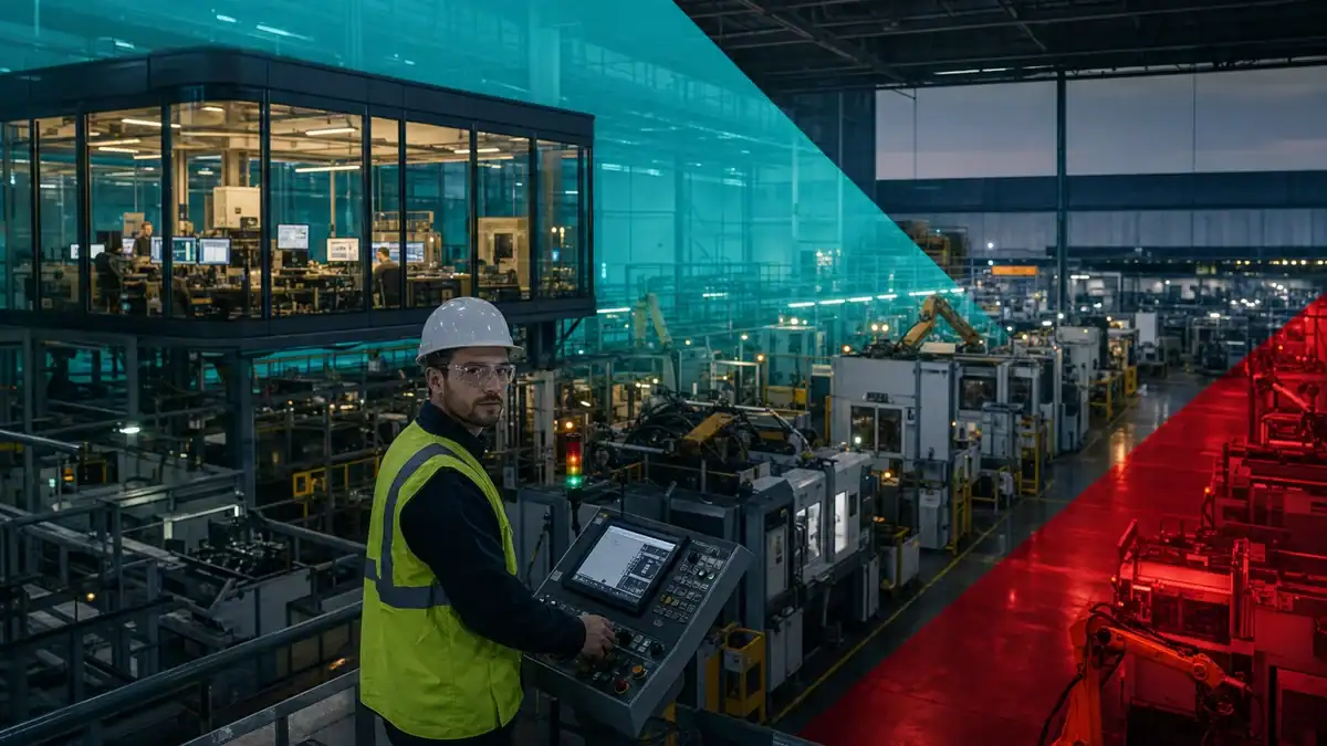 IT technician managing network infrastructure in a high-tech industrial facility in Houston, TX.