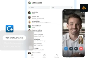 Efficient team communication app interface showcasing chat and video calling features for remote collaboration.